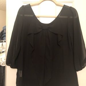 Black blouse with bow
